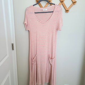 Junie Blake Women's Red White Stripe Dress